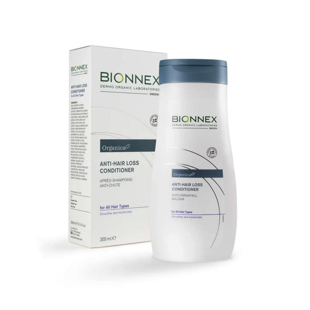 Refect Beauty Bionnex Organica anti-hair loss conditioner bottle and packaging box for all hair types