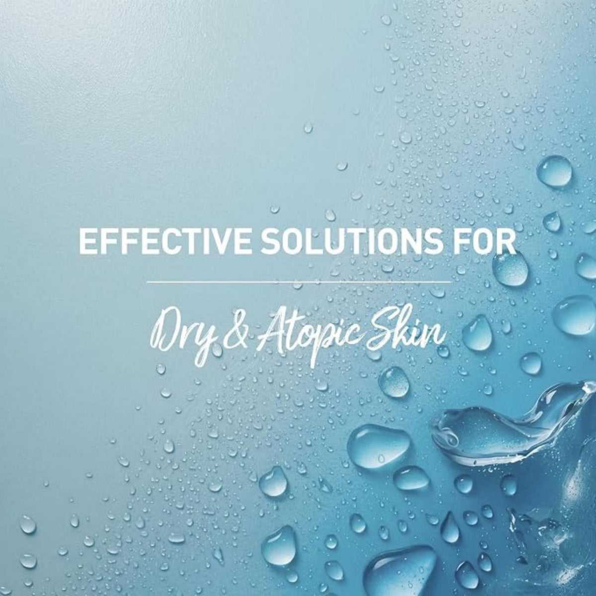 Refect Beauty Bionnex Perfederm gentle cleansing gel for dry and atopic skin with water droplets on a blue background