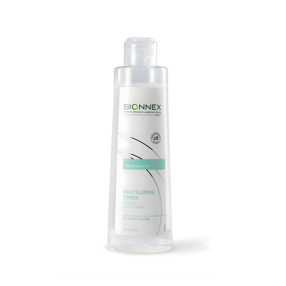 Refect Beauty Bionnex Rensaderm Revitalizing Toner in a clear 200ml bottle for oily and acne-prone skin