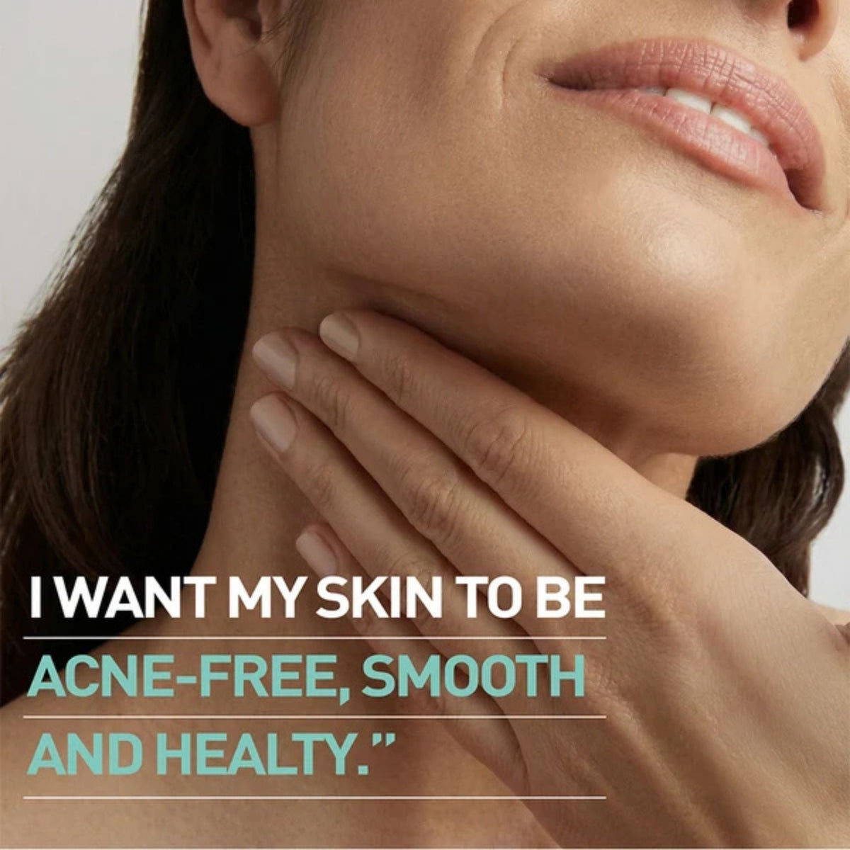 Refect Beauty Bionnex Rensaderm sebum control cream for smooth acne-prone skin applied to a woman's neck
