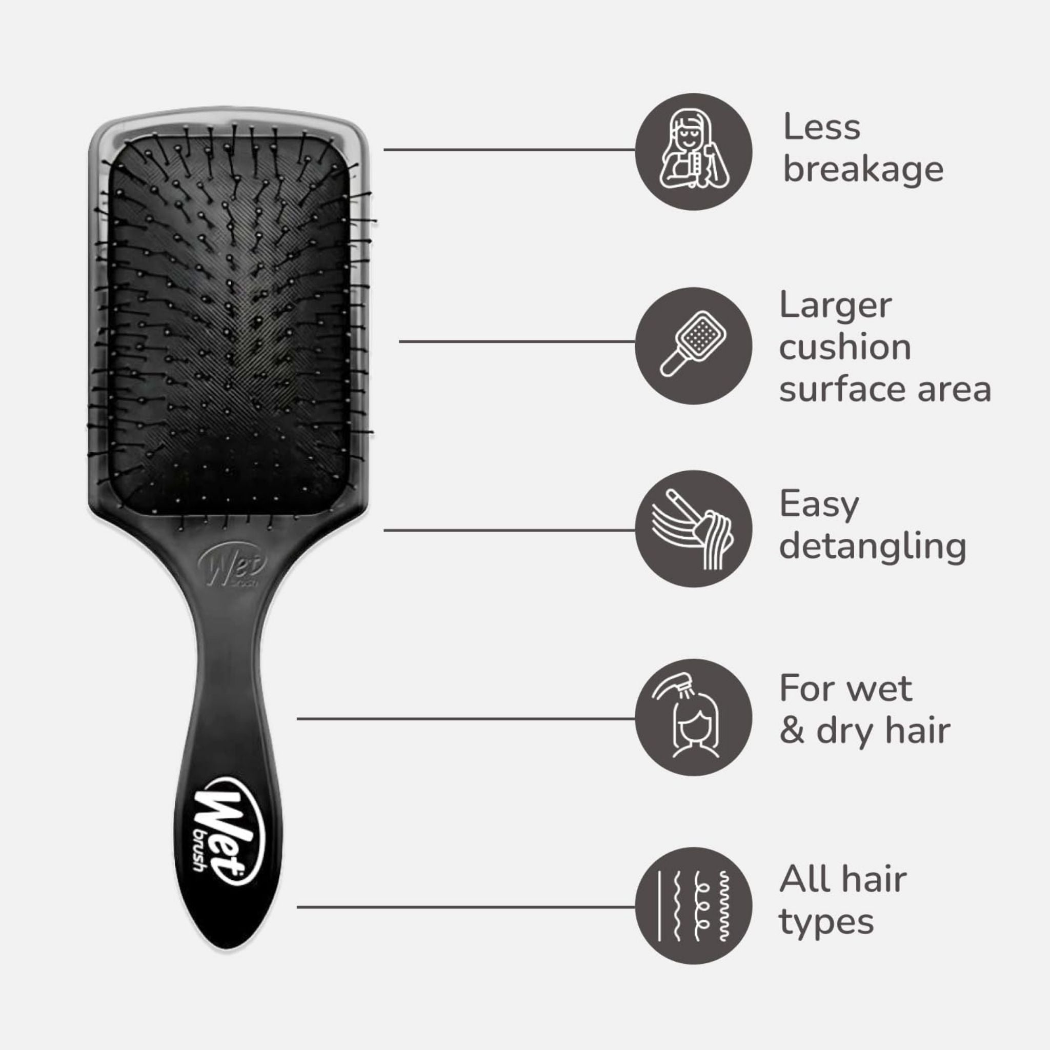 Wet Brush Paddle Detangle Black - Hair Brushes Secondary image