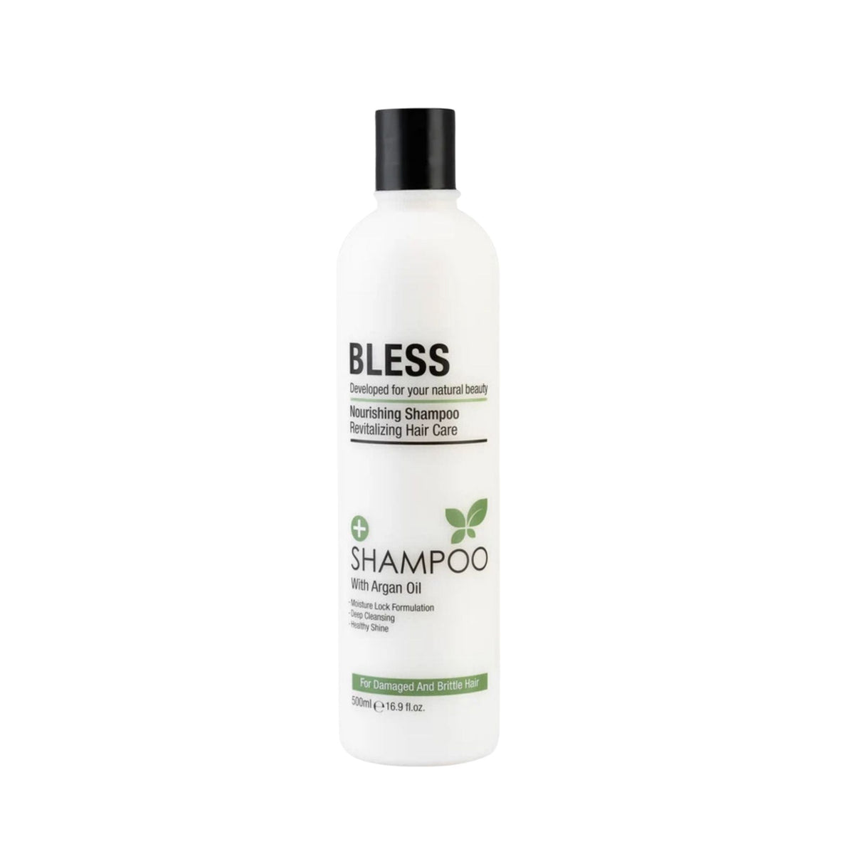 Refect Beauty Bless Nourishing Shampoo with Argan Oil in a 500ml white bottle for dry and damaged hair