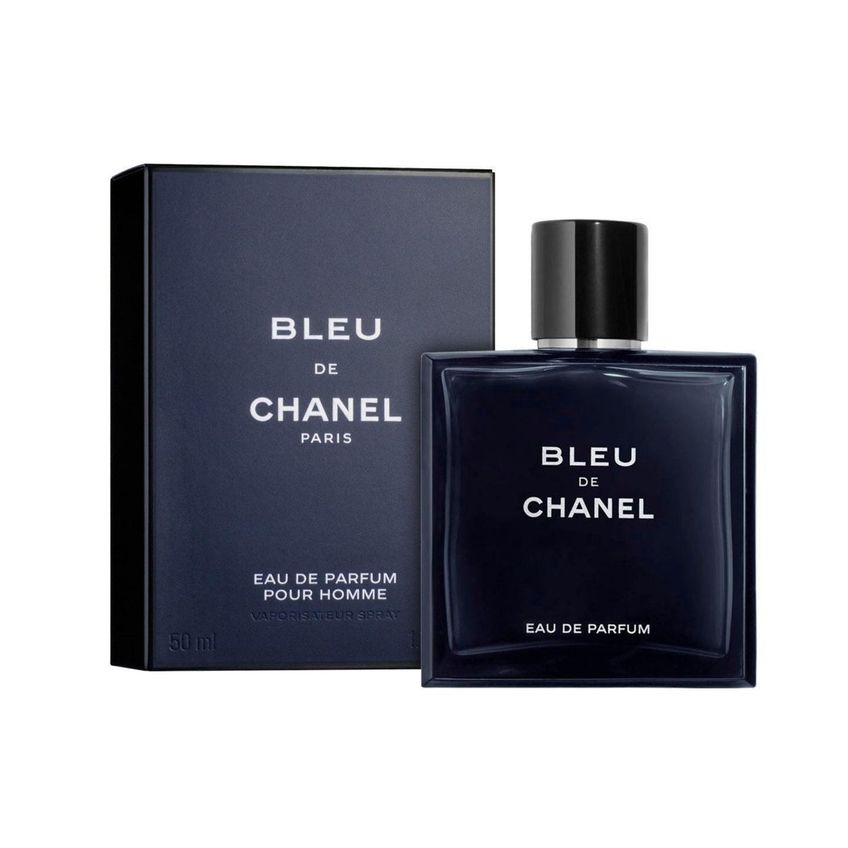 Refect Beauty CHANEL Bleu de Chanel Eau de Parfum in a dark blue glass bottle with matching box packaging