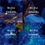 Refect Beauty collection of Bleu de Chanel fragrance variants including Parfum, Eau de Parfum, and Eau de Toilette.