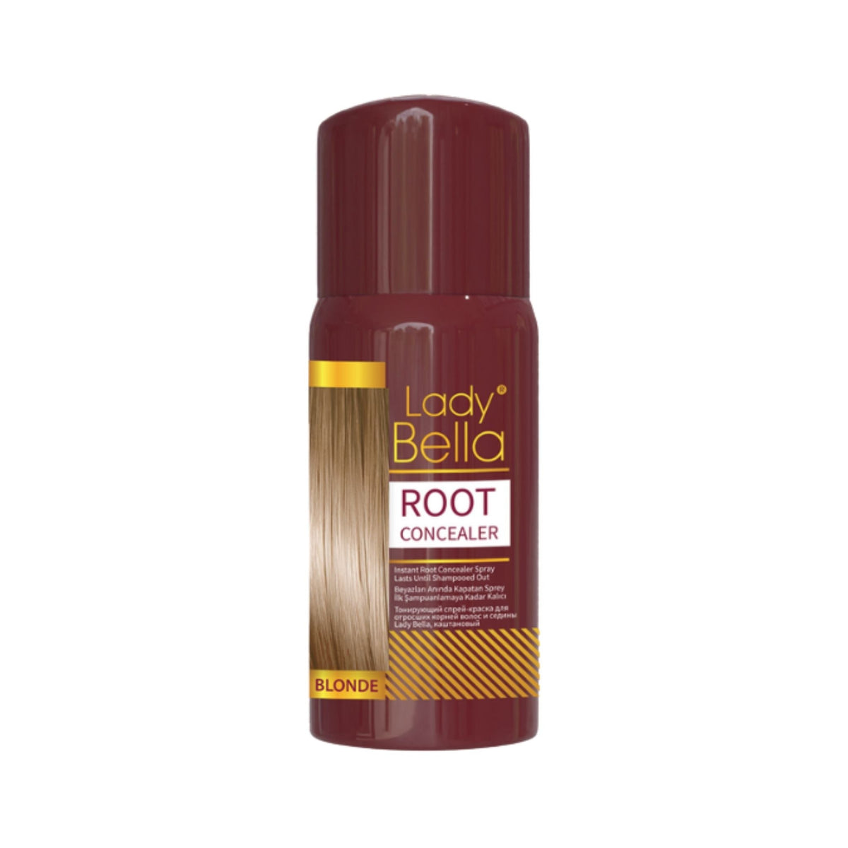 Refect Beauty Lady Bella blonde root concealer spray bottle for instant gray hair coverage and touch-ups.