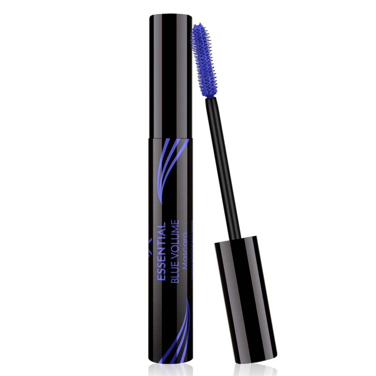 Refect Beauty Golden Rose Essential Blue Volume Mascara with a vibrant blue brush applicator and sleek black tube.