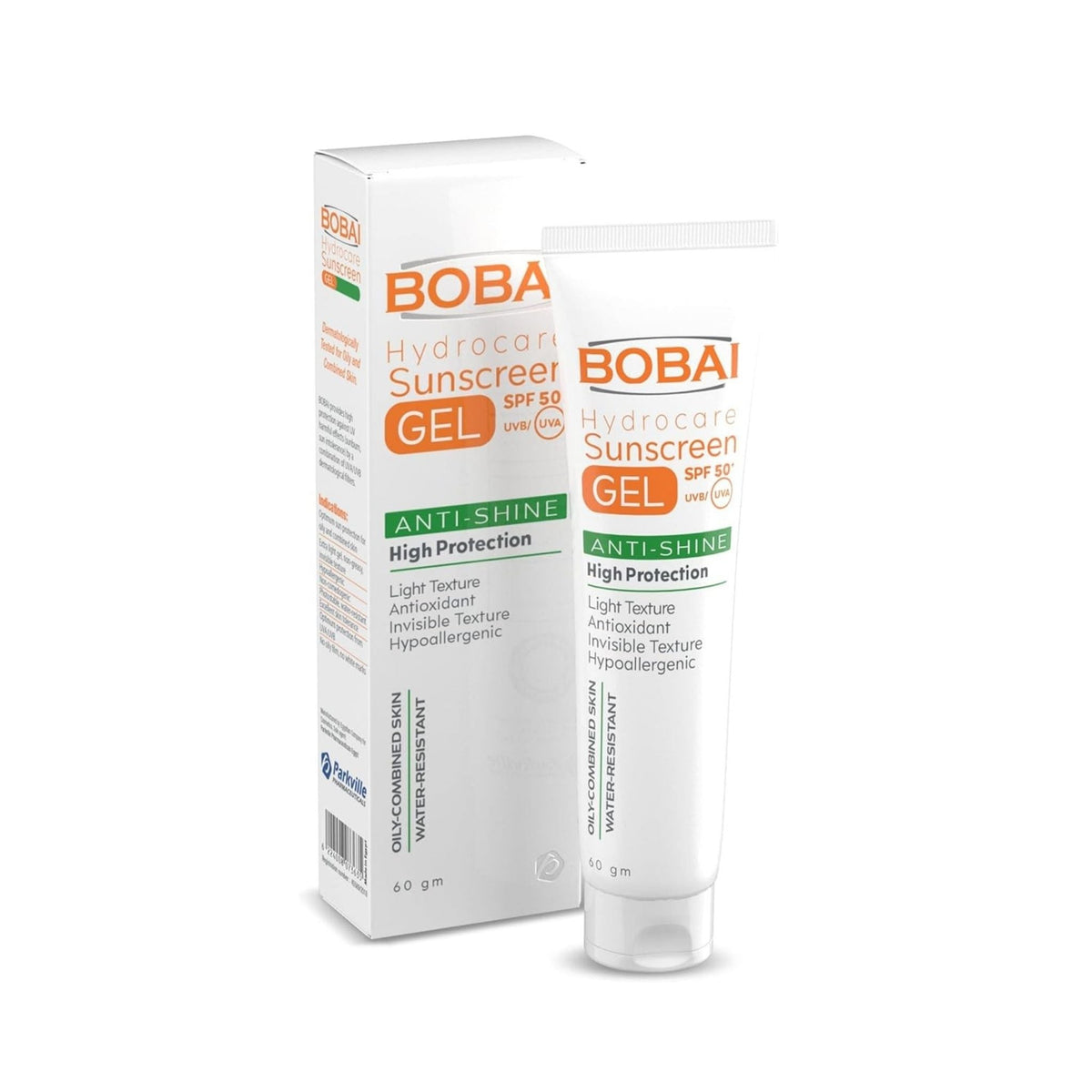 Refect Beauty BOBAI Hydrocare SPF 50+ anti-shine sunscreen gel tube and box for oily and combination skin