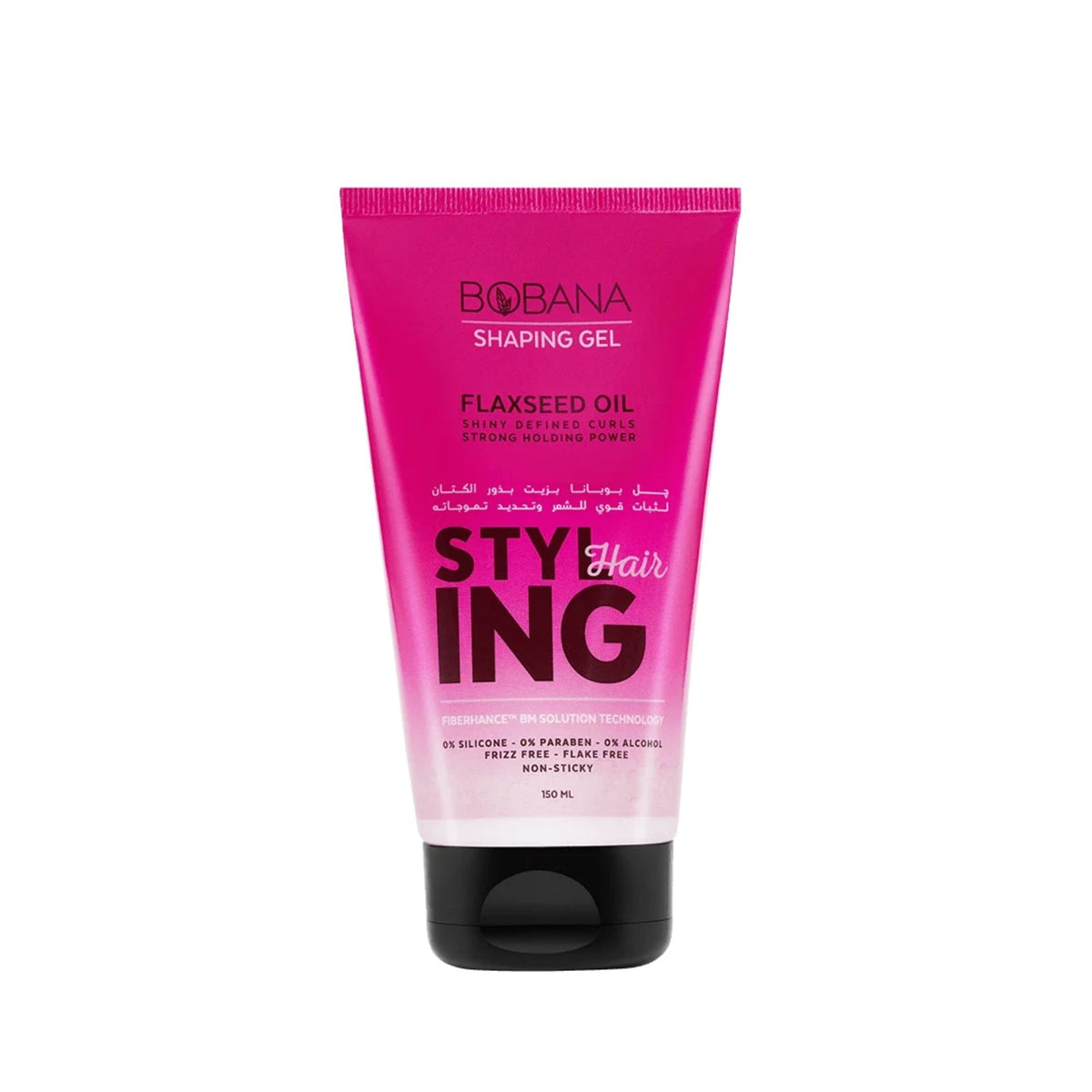 Refect Beauty Bobana Shaping Gel with Flaxseed Oil in a pink 150ml tube for defined curls and strong hair hold.