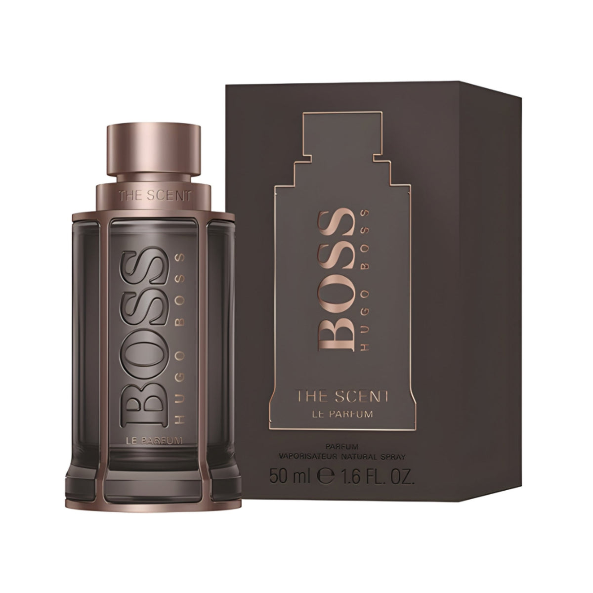 Refect Beauty Boss The Scent Le Parfum for him in a dark glass bottle with metallic cap and matching gift box