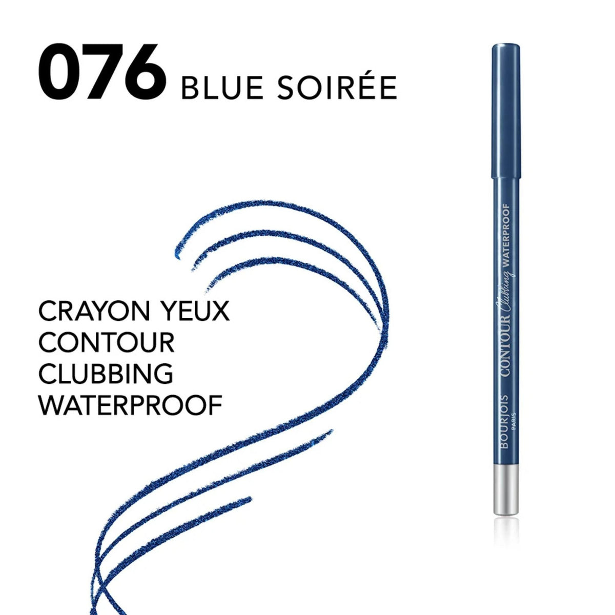 Refect Beauty Bourjois Contour Clubbing waterproof eyeliner pencil in 076 Blue Soirée with a blue swatch