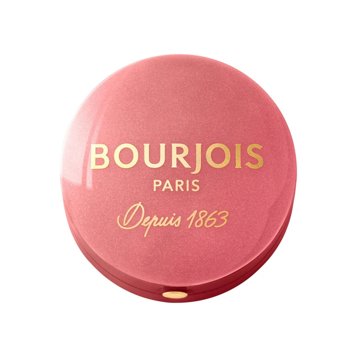 Refect Beauty Bourjois Blush Boite Round in a shimmering rosy pink compact with gold lettering