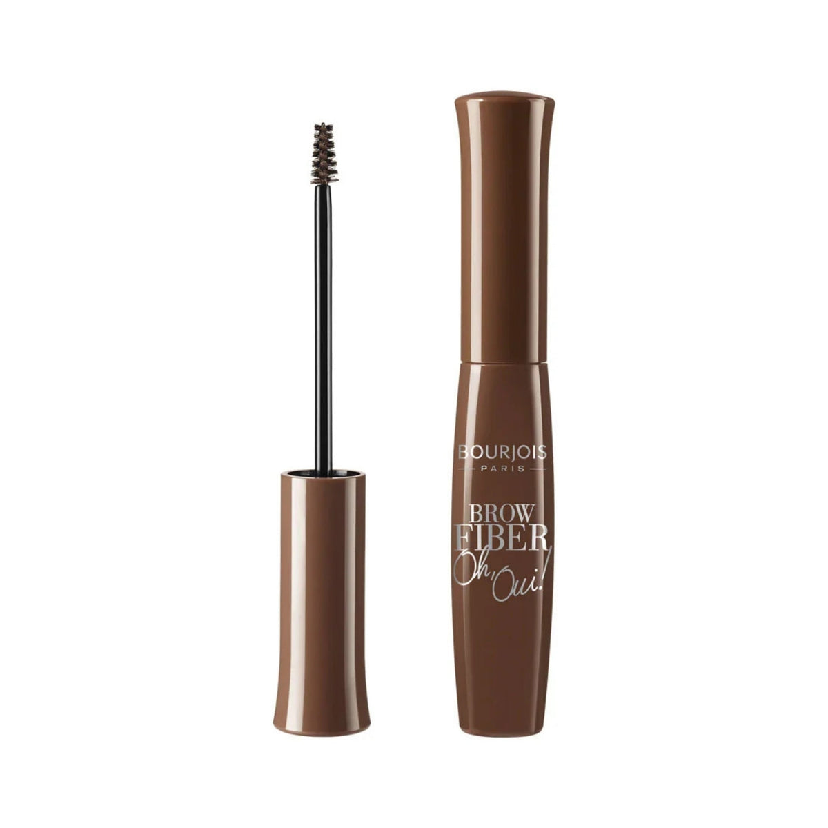 Refect Beauty Bourjois Brow Fiber Oh Oui! mascara in brown with a mini brush for precise eyebrow filling and shaping.