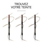 Refect Beauty Bourjois Brow Reveal twist-up eyebrow pencils in three shades with swatch lines and spoolie brushes.