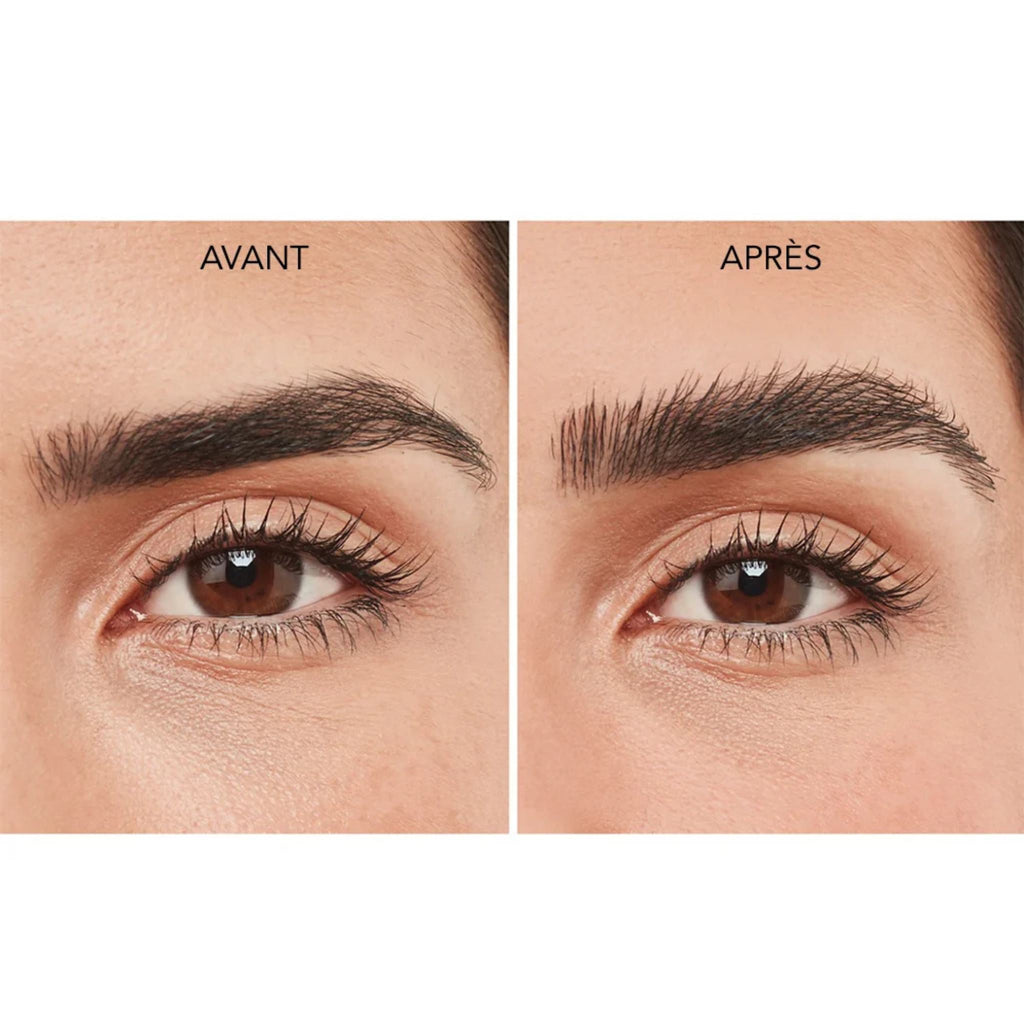 Refect Beauty Bourjois Brow Reveal Wax showing before and after comparison of lifted and laminated eyebrow styling