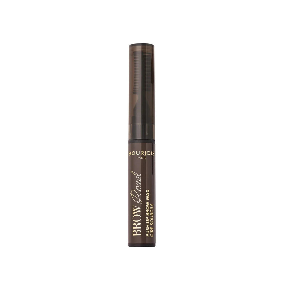 Refect Beauty Bourjois Brow Reveal transparent wax tube with integrated spoolie brush for brow lamination effect