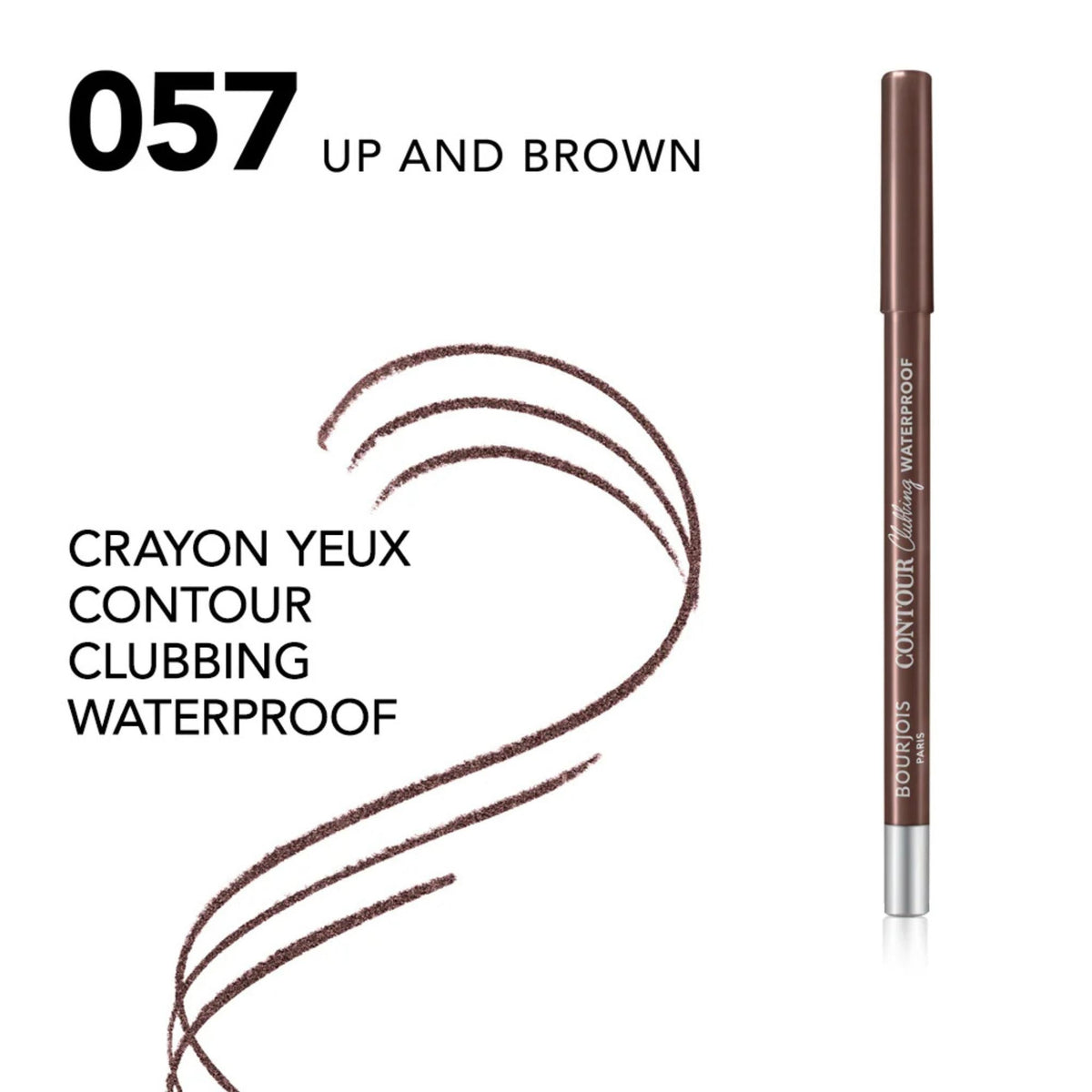 Refect Beauty Bourjois Contour Clubbing waterproof eyeliner pencil in 057 Up and Brown shade with a swatch