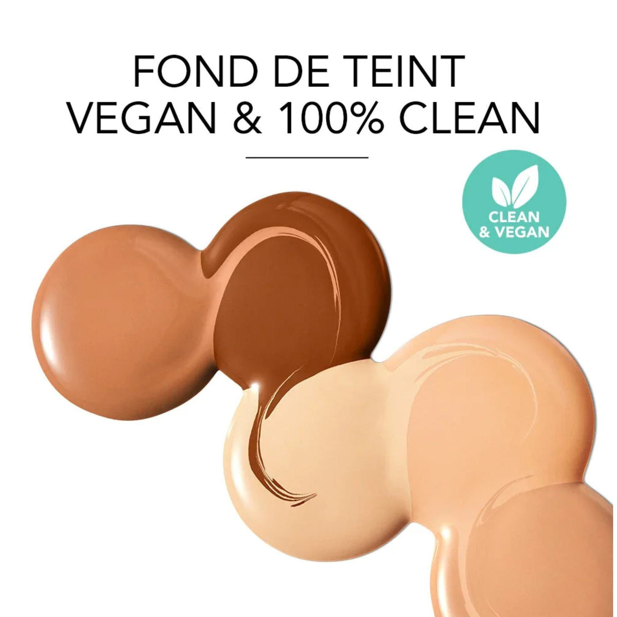Refect Beauty Bourjois Healthy Mix Clean Foundation swatches showing various liquid shades with a vegan label