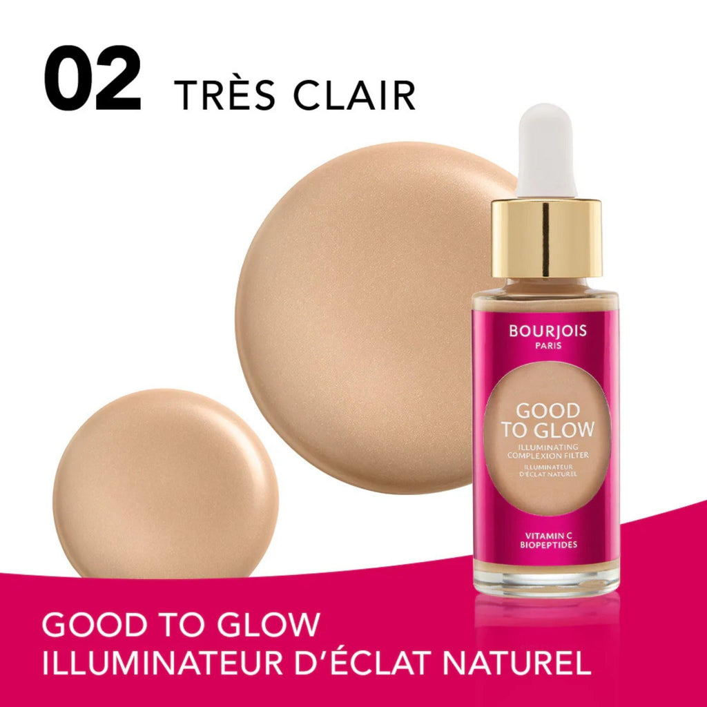 Refect Beauty Bourjois Good to Glow highlighter in shade 02 Très Clair with a smooth, radiant liquid texture.
