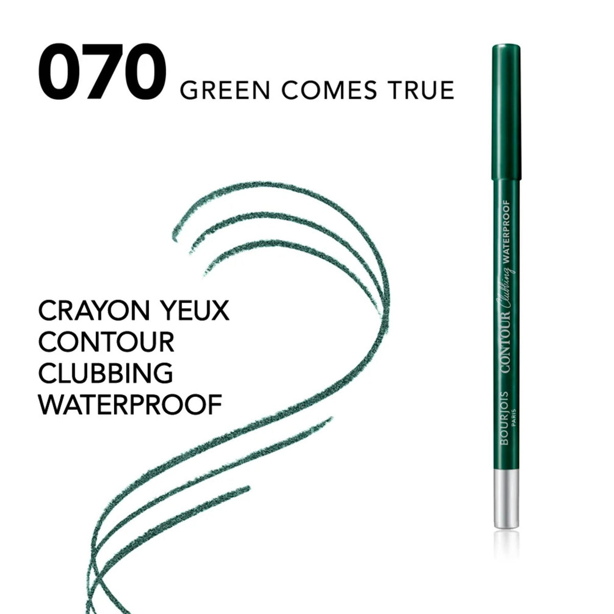Refect Beauty Bourjois Contour Clubbing waterproof eyeliner pencil in Green Comes True shade with swatch