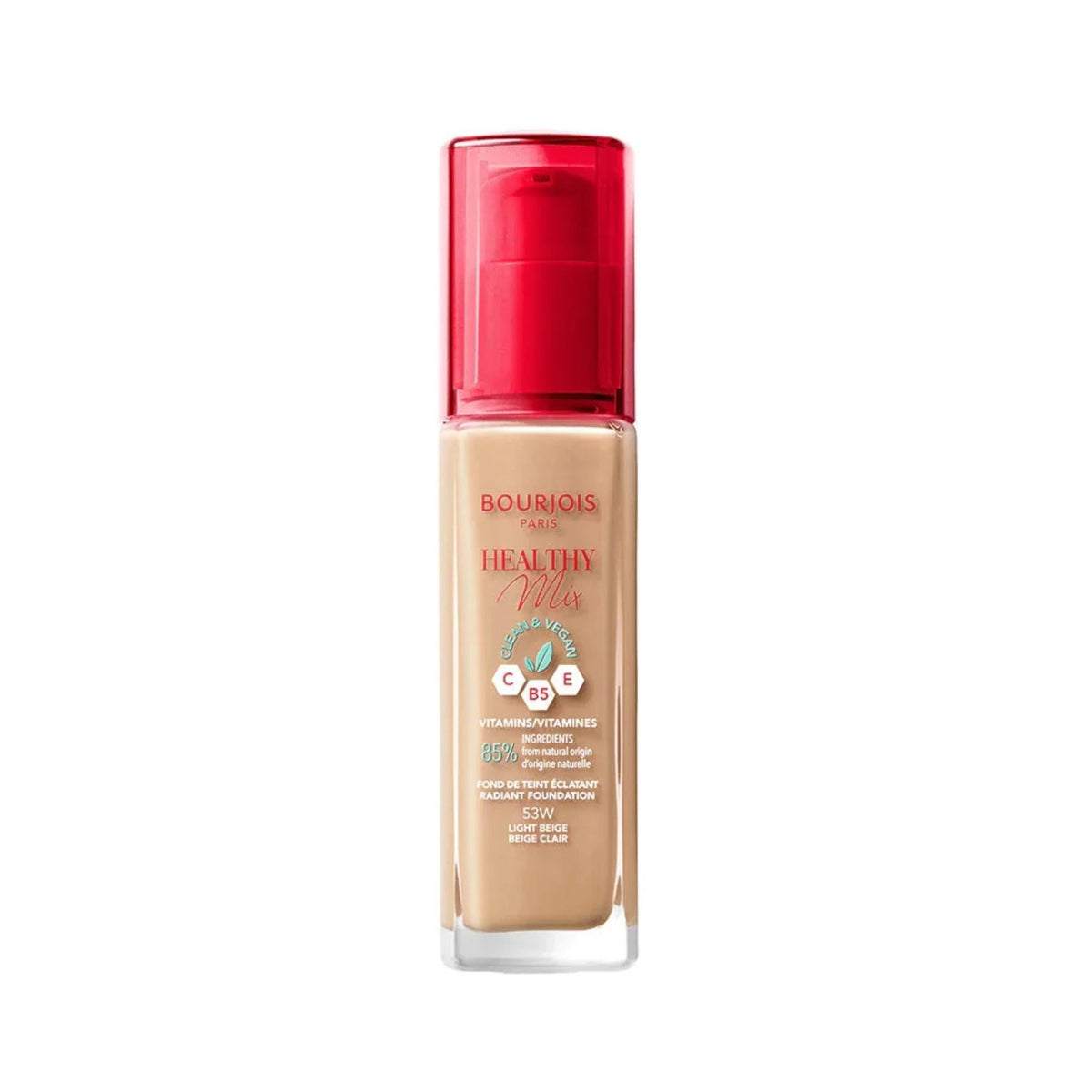 Refect Beauty Bourjois Healthy Mix Clean Foundation in Light Beige with vitamin-enriched vegan formula