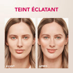 Refect Beauty Bourjois Maxi Round Pot Highlighter showing before and after application for a radiant glowing finish