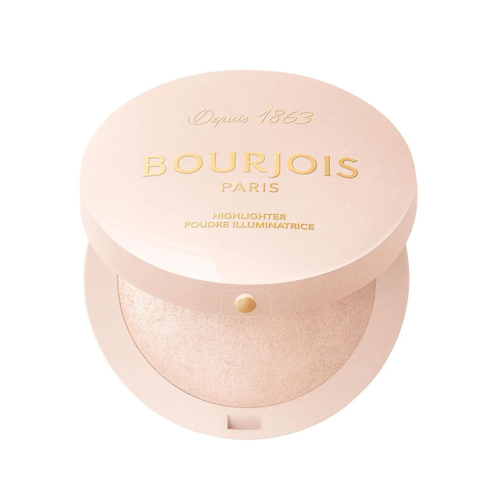 Refect Beauty Bourjois Maxi Round Pot Highlighter in a light pink compact with a luminous pressed powder finish