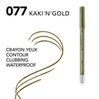 Refect Beauty Bourjois Contour Clubbing waterproof eyeliner pencil in Kaki'n'Gold shade with a swatch