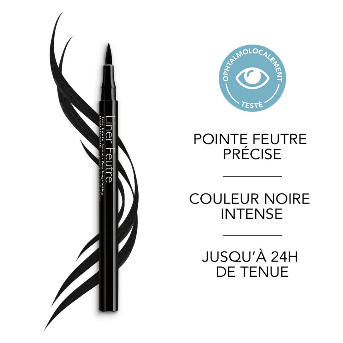 Refect Beauty Bourjois Liner Feutre ultra black liquid eyeliner with a precise felt-tip applicator for bold lines.