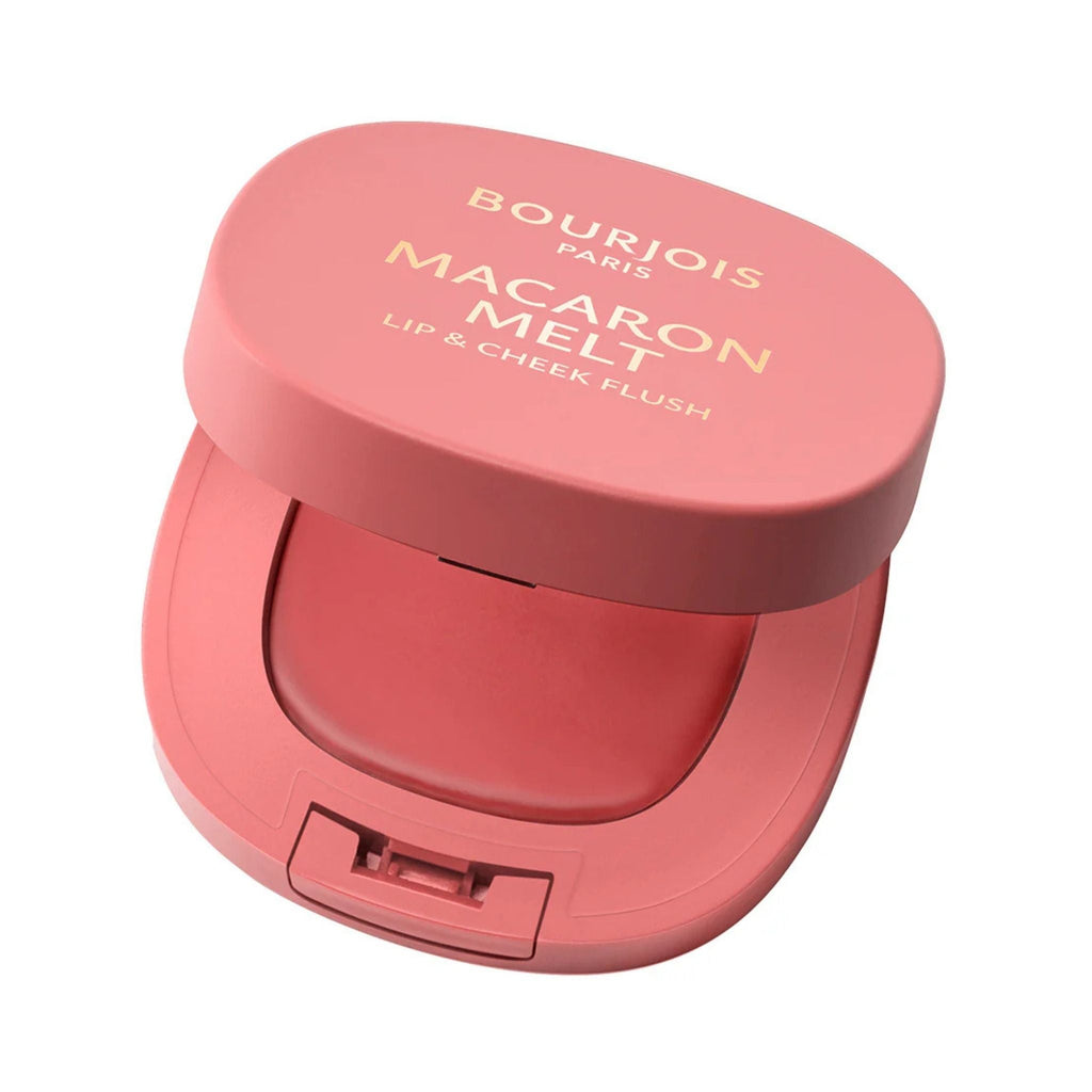 Refect Beauty Bourjois Macaron Melt pink cream-to-powder lip and cheek blush compact with an open lid