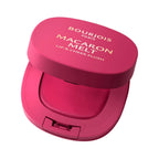 Refect Beauty Bourjois Macaron Melt pink cream-to-powder lip and cheek blush in an open compact with a mirror.