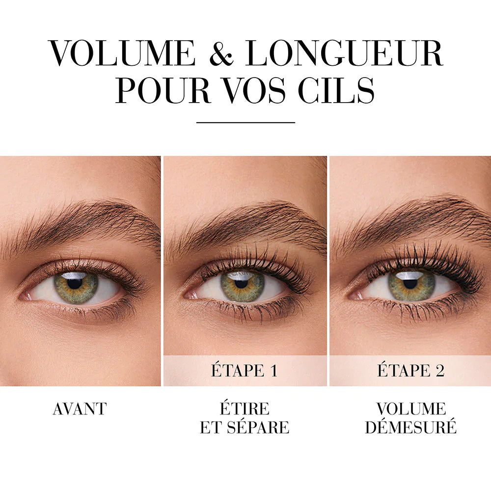 Refect Beauty Bourjois Mascara Twist-Up The Volume showing before and after lash results for length and volume