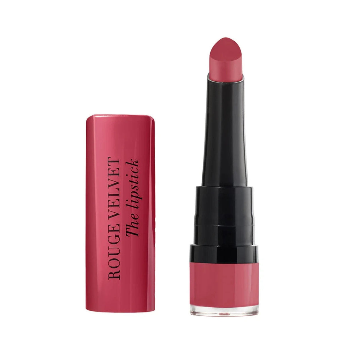 Refect Beauty Bourjois Rouge Velvet The Lipstick in a dusty rose matte shade with a teardrop applicator