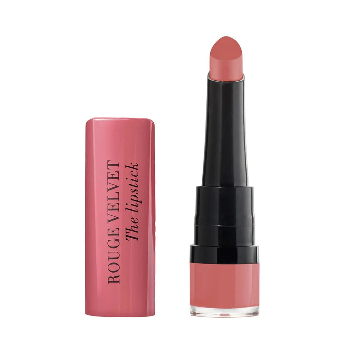 Refect Beauty Bourjois Rouge Velvet The Lipstick in a dusty rose shade with a teardrop applicator and matte finish