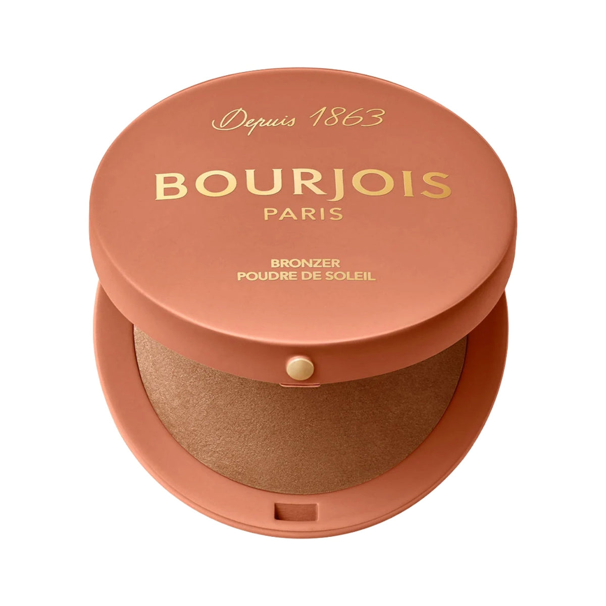 Refect Beauty Bourjois Maxi Round Pot Bronzer in a terracotta compact with a baked powder formula for a matte finish.