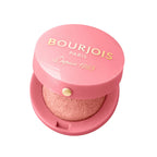 Refect Beauty Bourjois Blush Boite Round in a pink compact with a shimmering rosy baked powder blush inside.