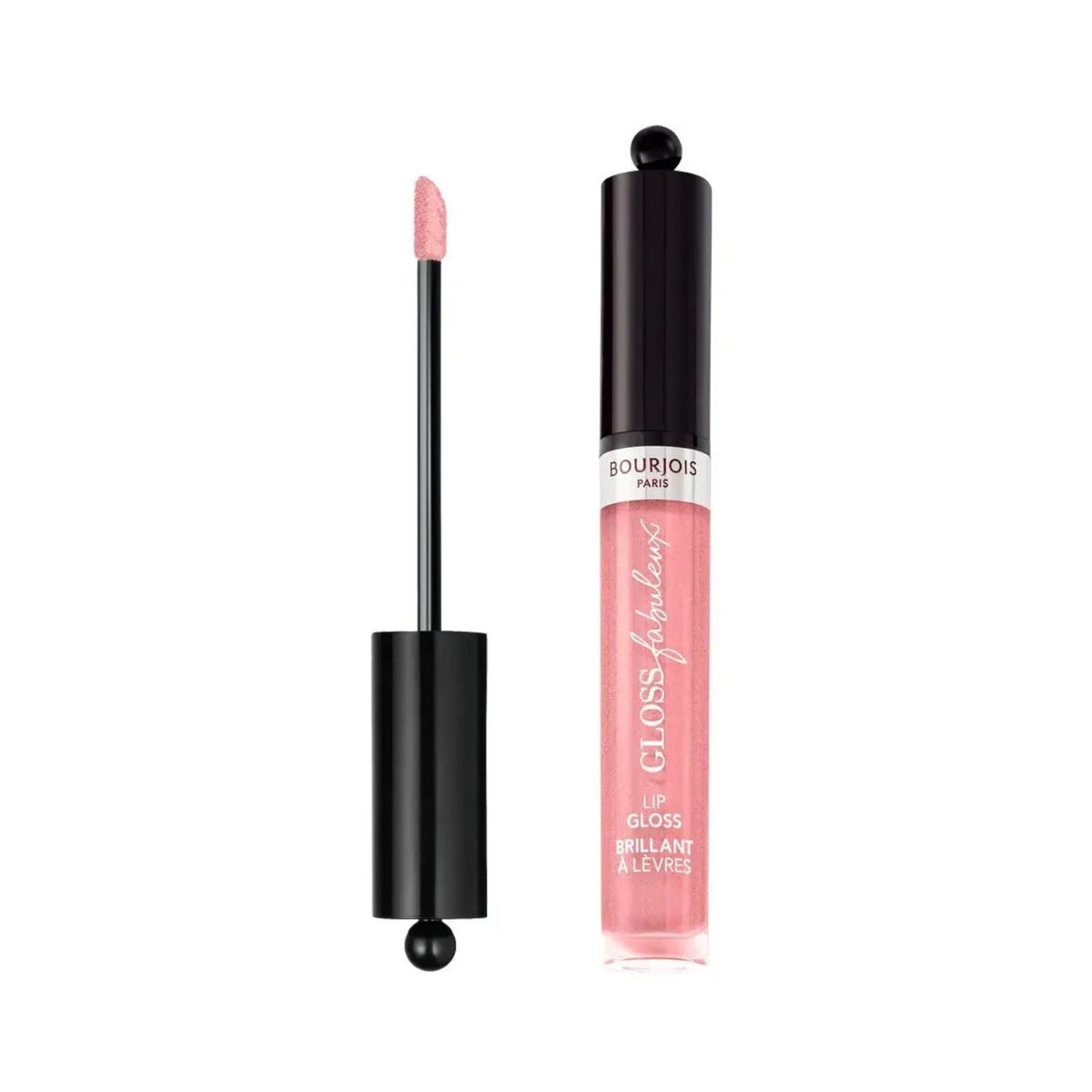 Refect Beauty Bourjois Gloss Fabuleux lip gloss in a shimmering pink shade with a doe-foot applicator