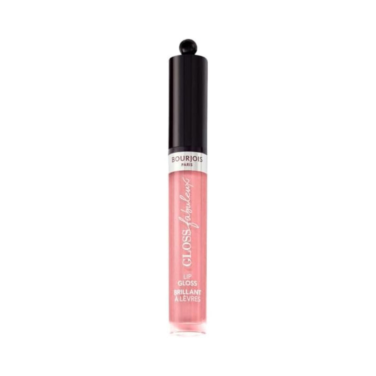 Refect Beauty Bourjois Gloss Fabuleux lip gloss in a soft pink shade with a sleek applicator tube