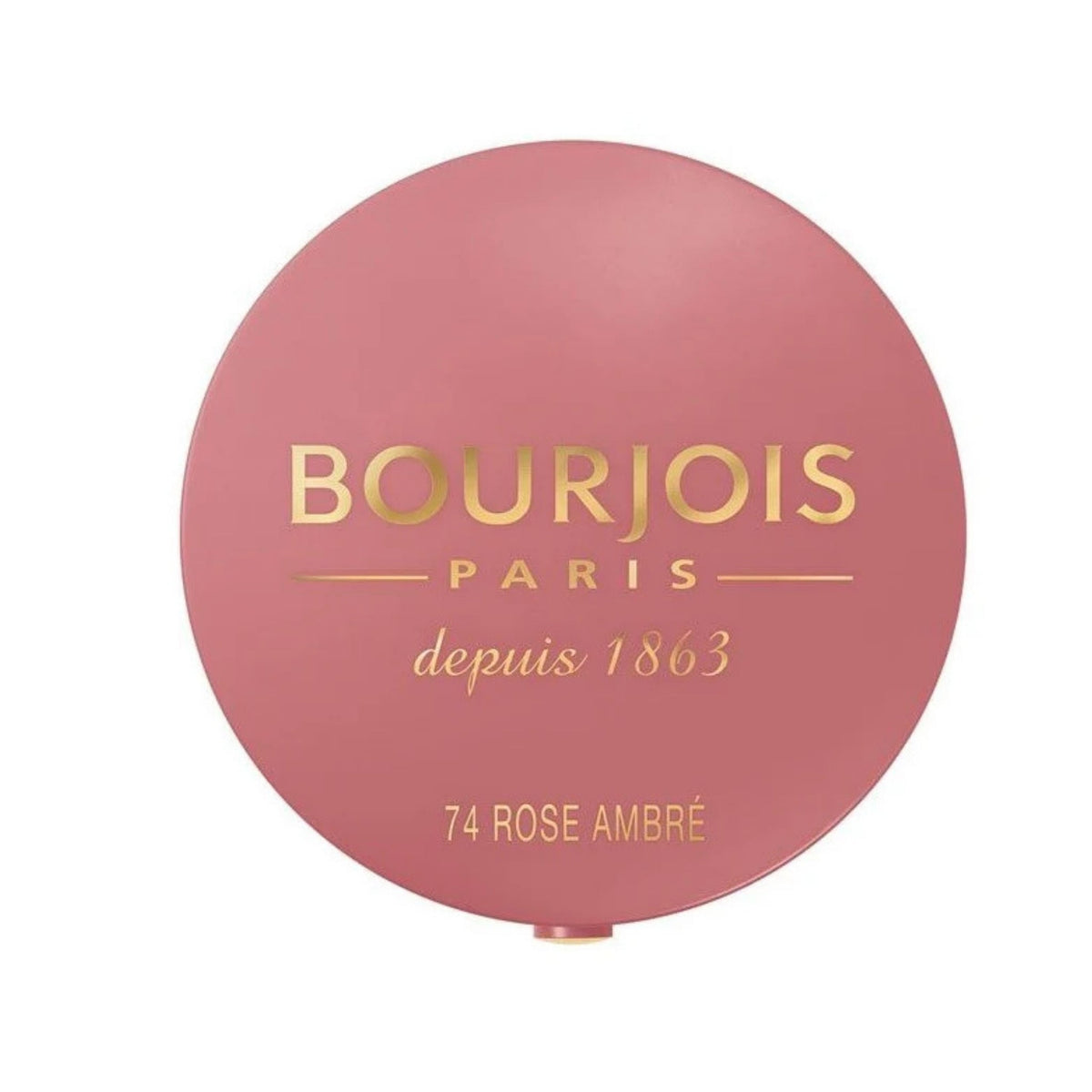 Refect Beauty Bourjois Blush Boite Round in 74 Rose Ambre, a compact baked powder blush with a soft rosy finish.