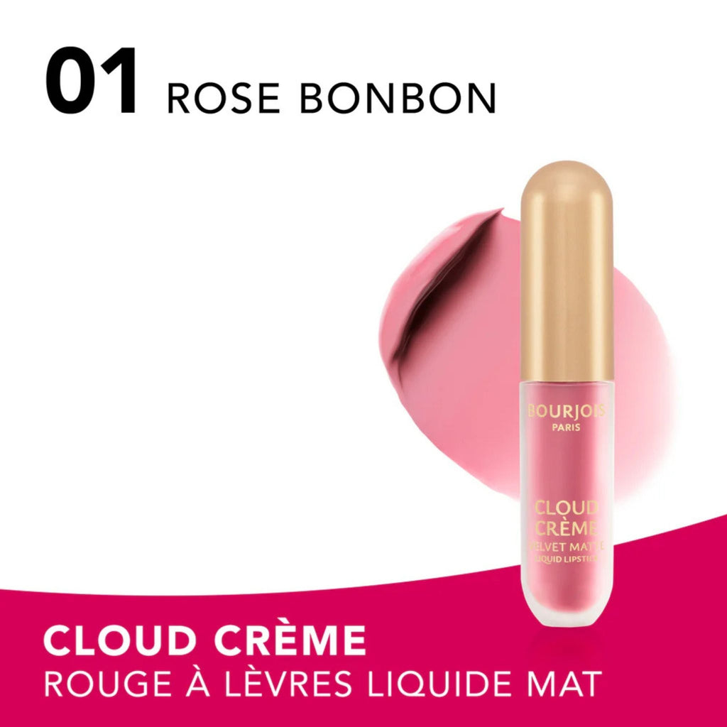 Refect Beauty Bourjois Cloud Crème liquid lipstick in Rose Bonbon shade with a soft velvety matte finish
