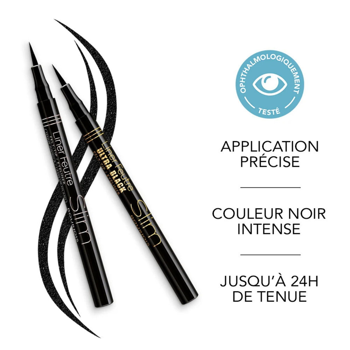 Refect Beauty Bourjois Liner Feutre Slim black felt tip eyeliner pen with precise applicator for 24-hour wear