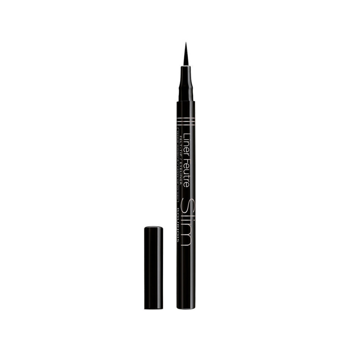 Refect Beauty Bourjois Liner Feutre Slim black felt tip eyeliner with cap removed to show the ultra-fine applicator