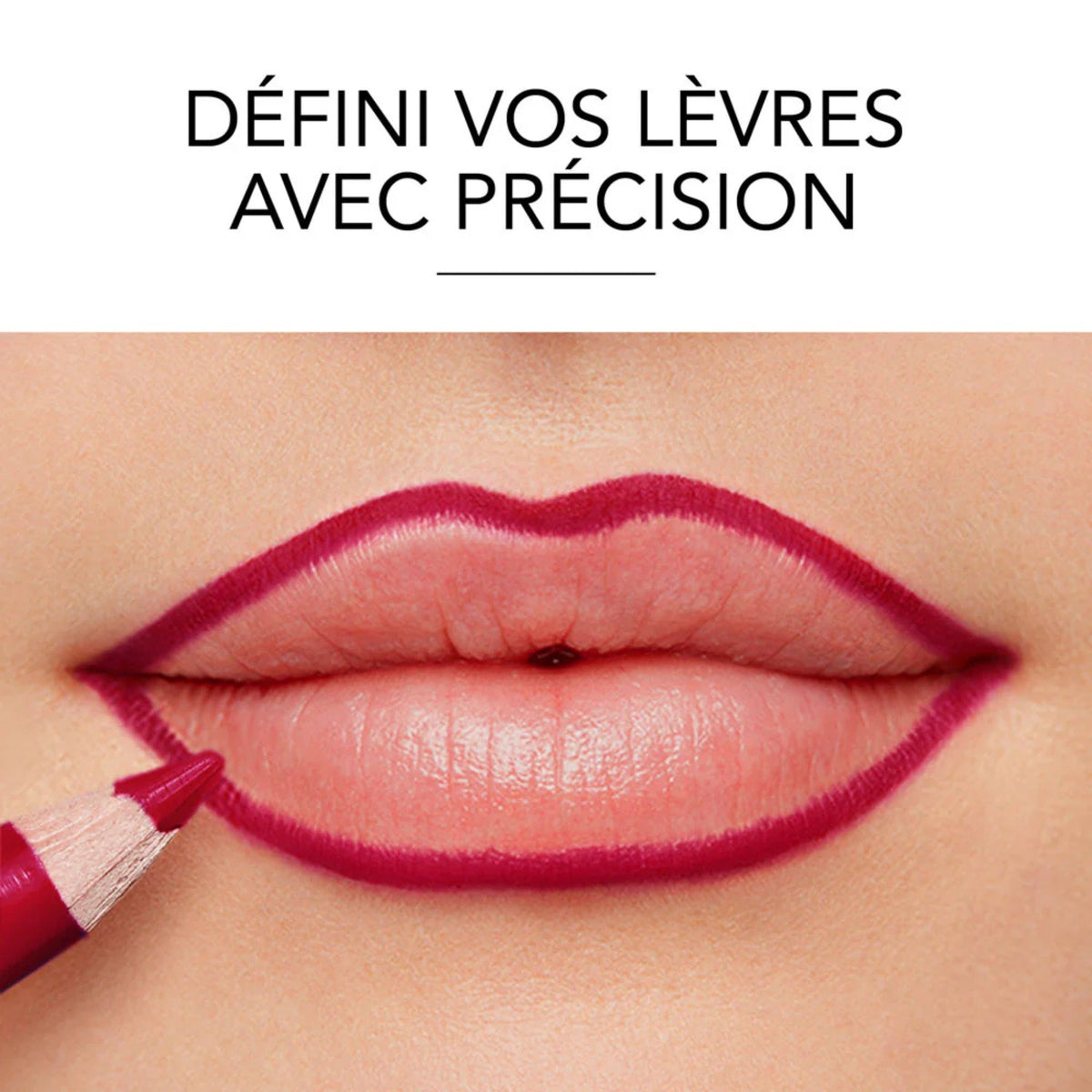 Refect Beauty Bourjois Velvet Contour Lip Liner in a deep berry shade applied to define the lip line.