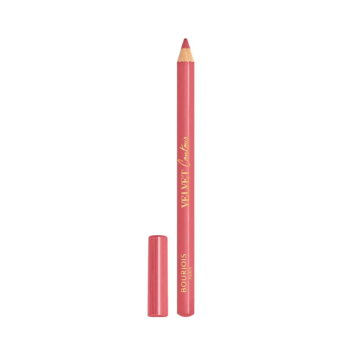 Refect Beauty Bourjois Velvet Contour lip liner in a dusty rose shade with a matte finish and wooden pencil design.