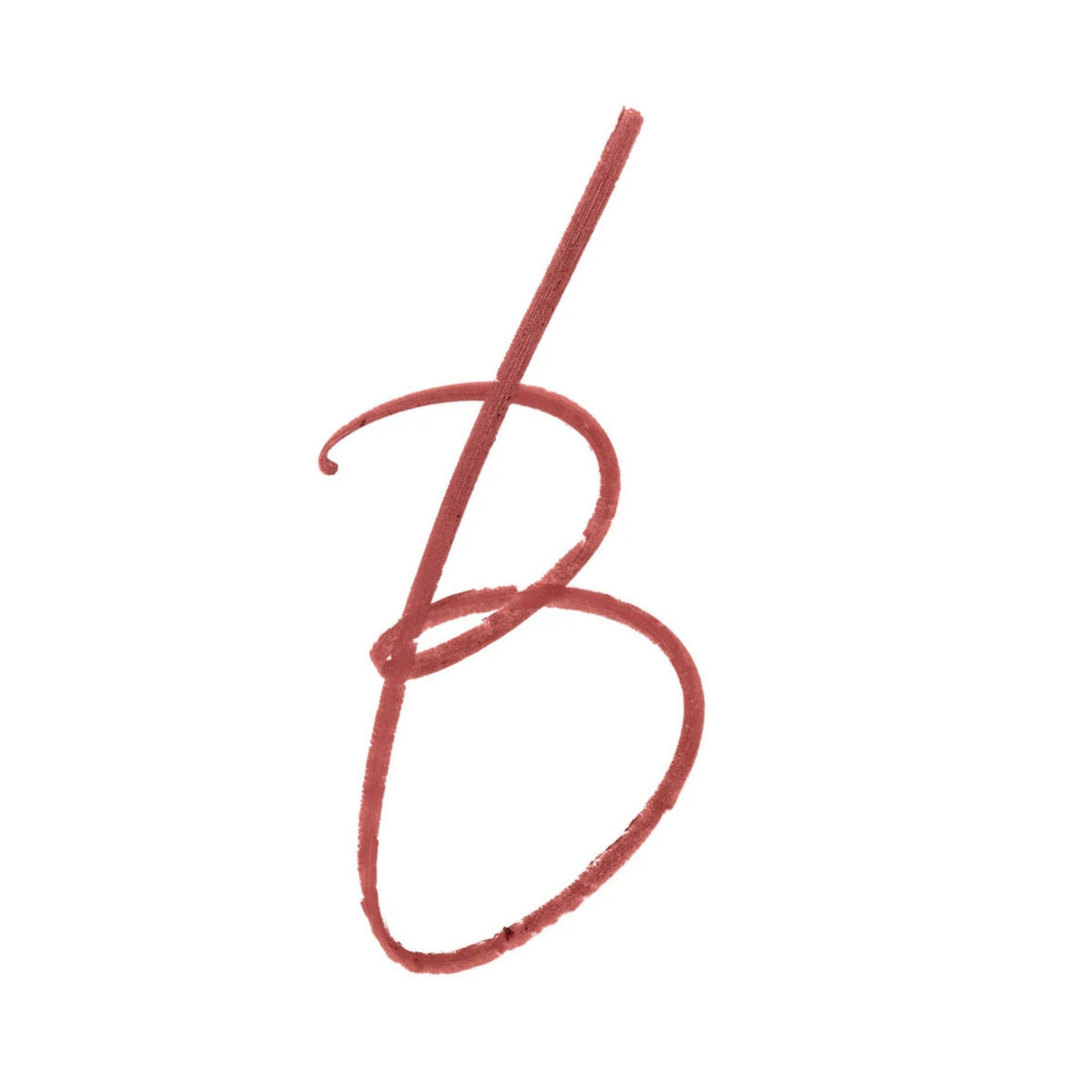 Refect Beauty Bourjois Velvet Contour Lip Liner in a dusty rose shade, swatched in a cursive B shape on white.