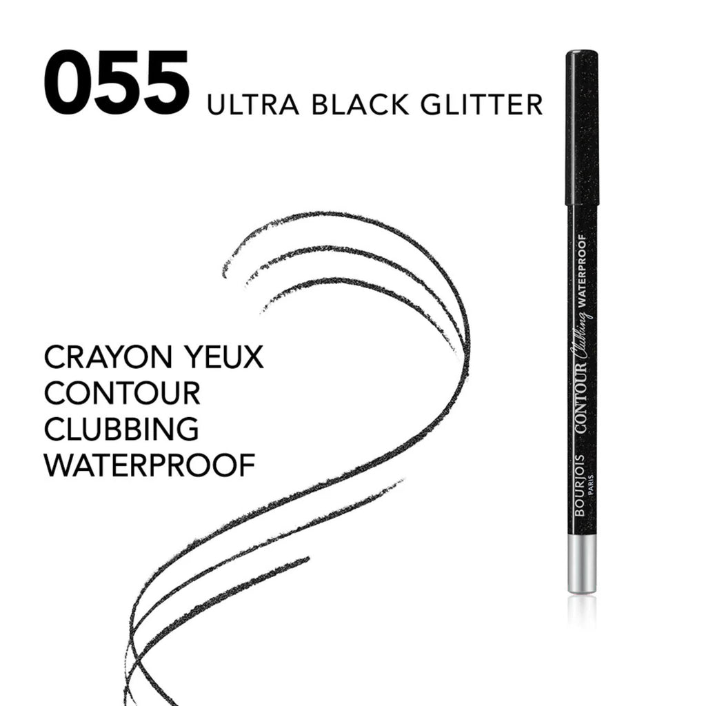 Refect Beauty Bourjois Contour Clubbing waterproof eyeliner pencil in 055 Ultra Black Glitter shade
