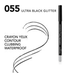 Refect Beauty Bourjois Contour Clubbing waterproof eyeliner pencil in 055 Ultra Black Glitter shade