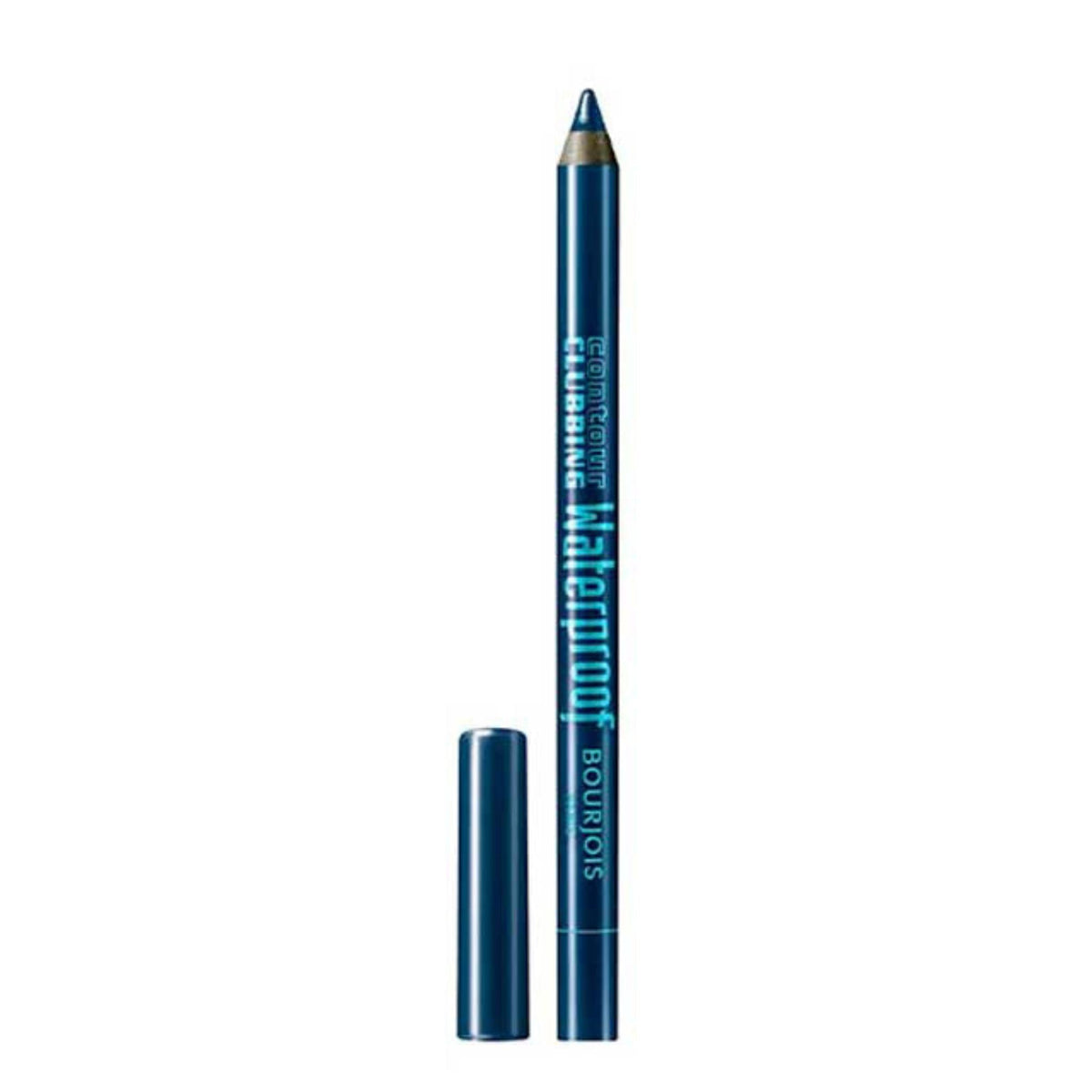 Refect Beauty Bourjois Contour Clubbing waterproof eyeliner pencil in a deep blue shade with a matching cap.