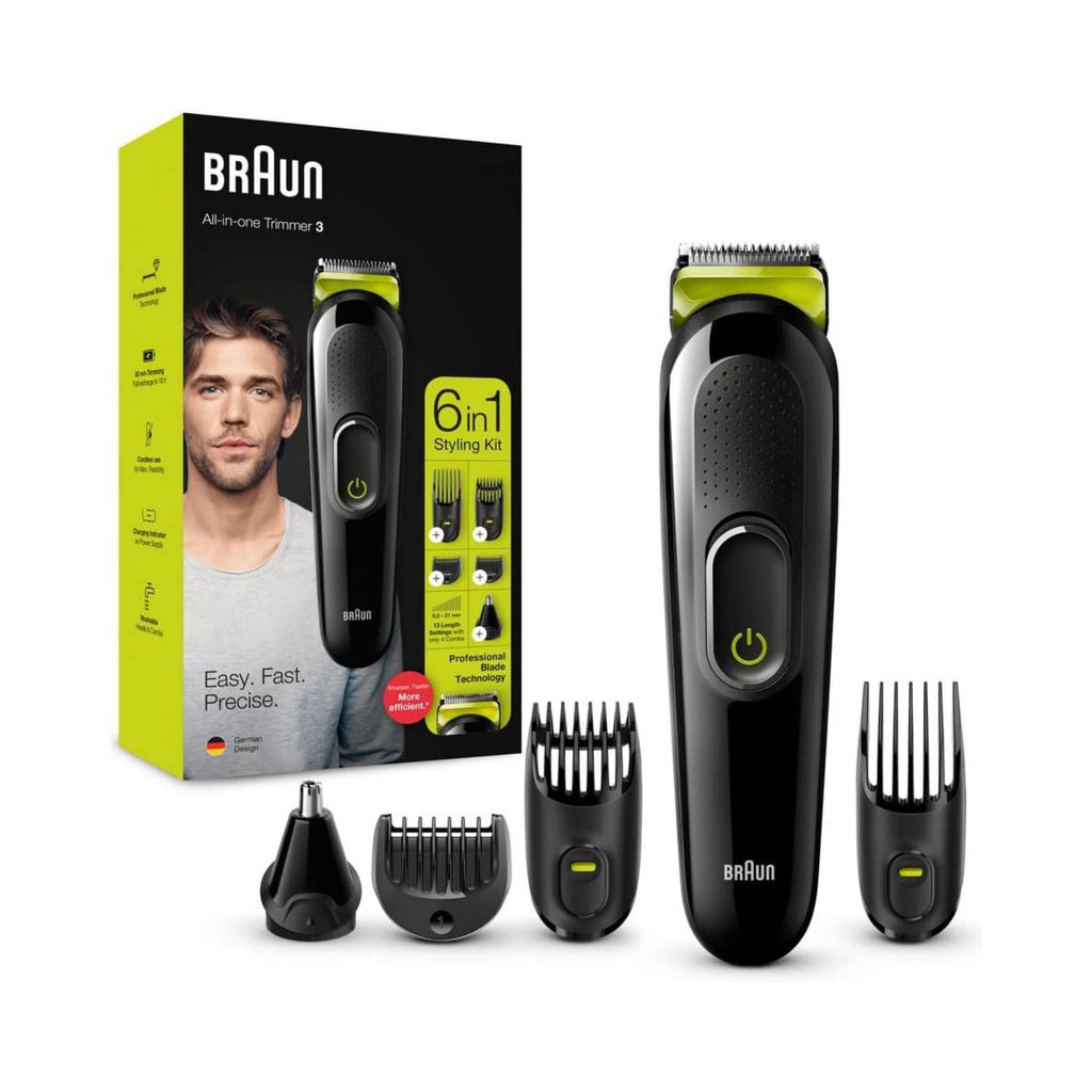 Refect Beauty Braun All-in-one Trimmer 3 MGK3221 with 5 attachments for beard, hair, and body grooming