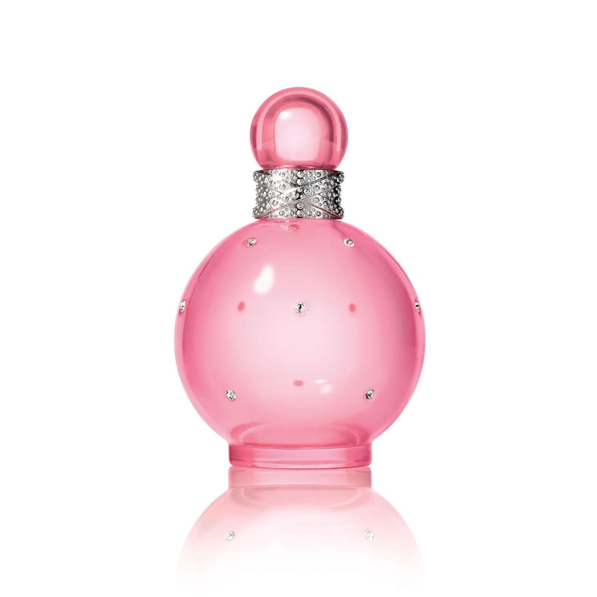 Refect Beauty Britney Spears Fantasy Sheer perfume bottle in translucent pink glass with crystal accents