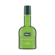 Refect Beauty Brut Original splash-on aftershave lotion in a classic green glass bottle with a dark green cap.